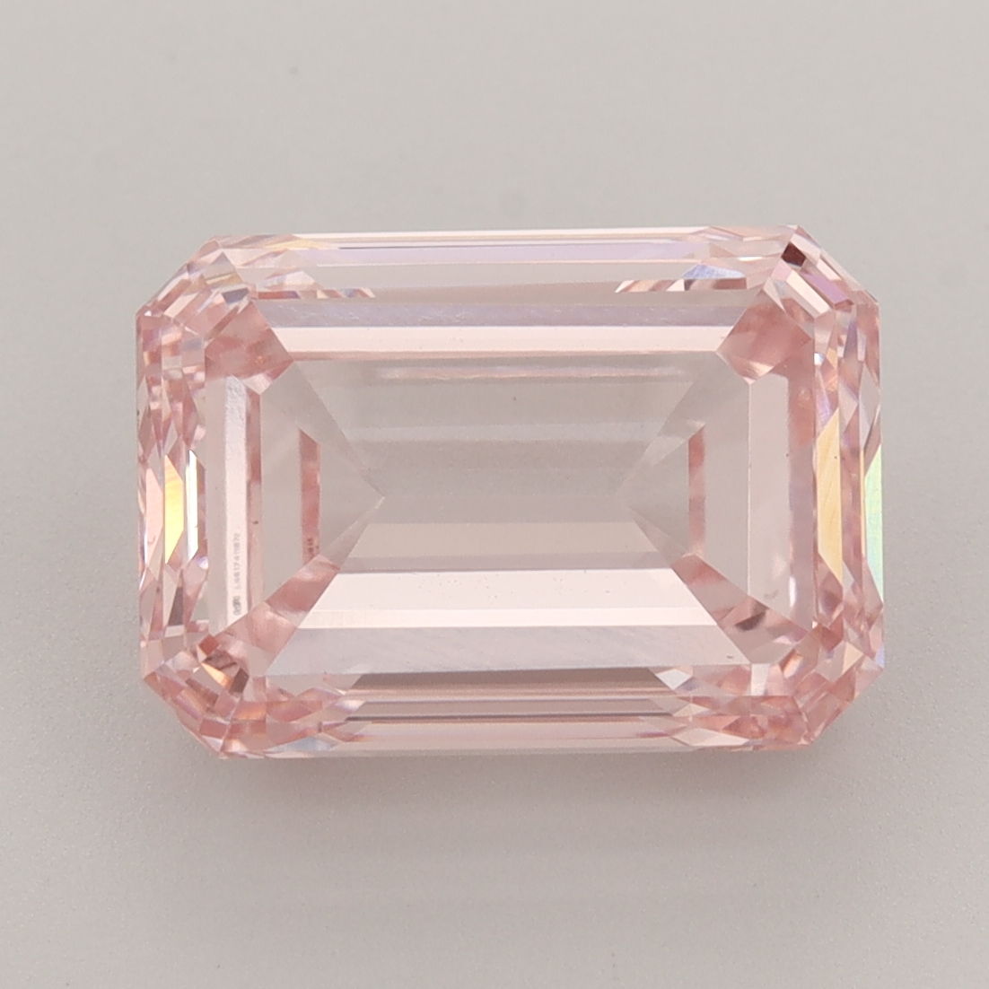Emerald cut 5.90ct Fancy Intense Pink VS1