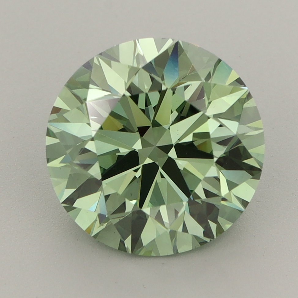 4.00ct Round Fancy Vivid Green VS2 IGI