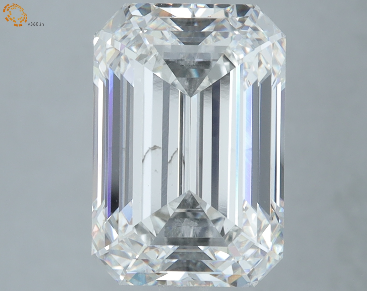 Emerald cut 6.18ct E VS2