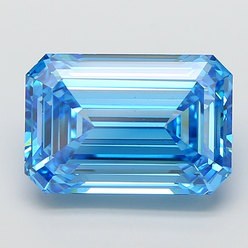 Emerald cut 5.10ct Fancy Vivid Blue VS1
