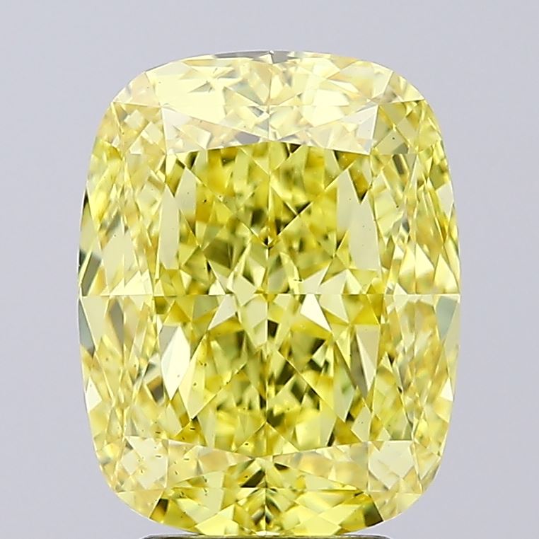 Cushion 4.51ct Fancy Vivid Yellow VS2