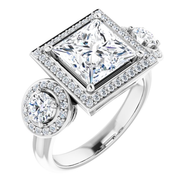 Platinum Halo Engagement Ring Jewellery Warehouse