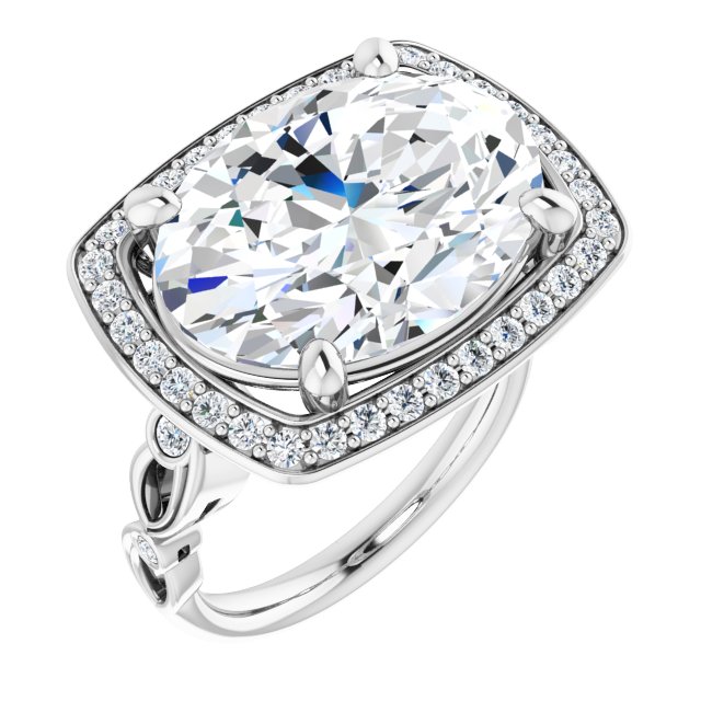 Platinum Halo Engagement Ring Jewellery Warehouse