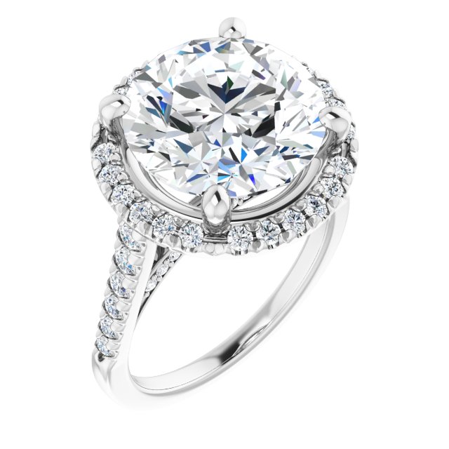 Platinum Halo Engagement Ring Jewellery Warehouse