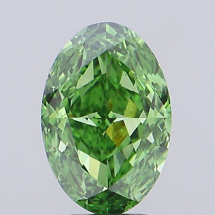 Oval 5.04ct Fancy Vivid Green VS1