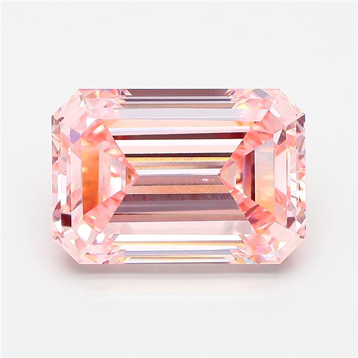 Emerald cut 8.09ct Fancy Intense Pink VVS2