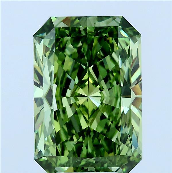 Radiant 5.01ct Fancy Vivid Green VVS1
