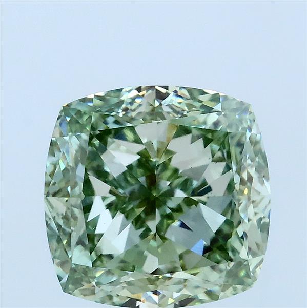 Cushion Square 4.03ct Fancy Vivid Green VS1