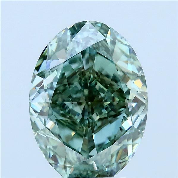 Oval 4.00ct Fancy Vivid Green VS1