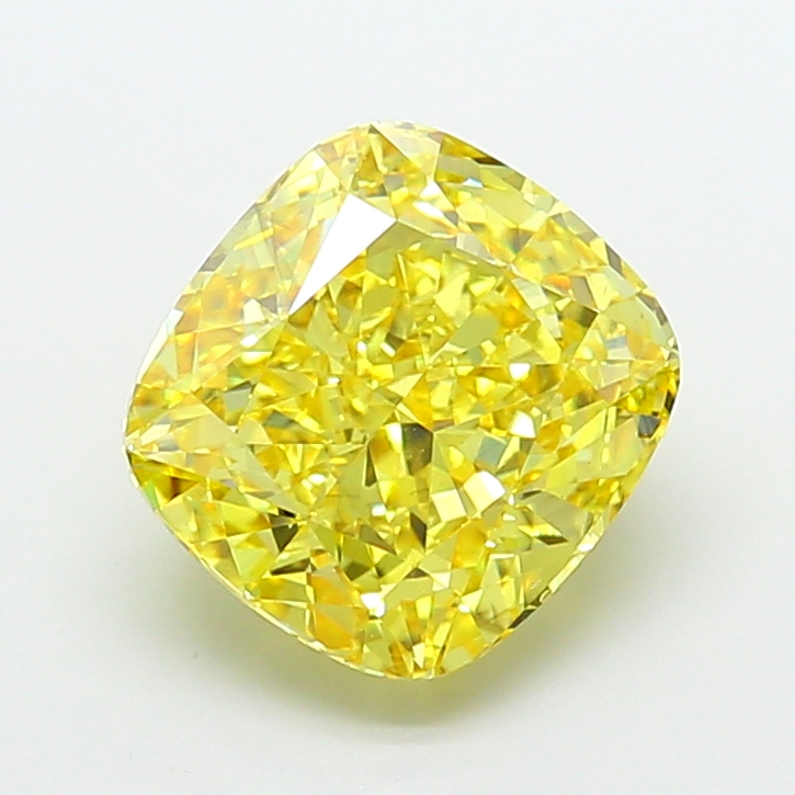 Cushion 5.57ct Fancy Vivid Yellow VS2