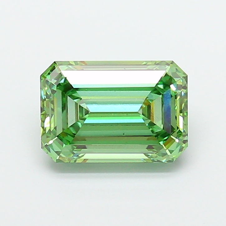 Emerald cut 4.08ct Fancy Vivid Green VS1