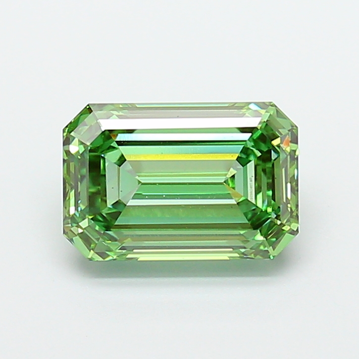 Emerald cut 4.09ct Fancy Vivid Green VS1