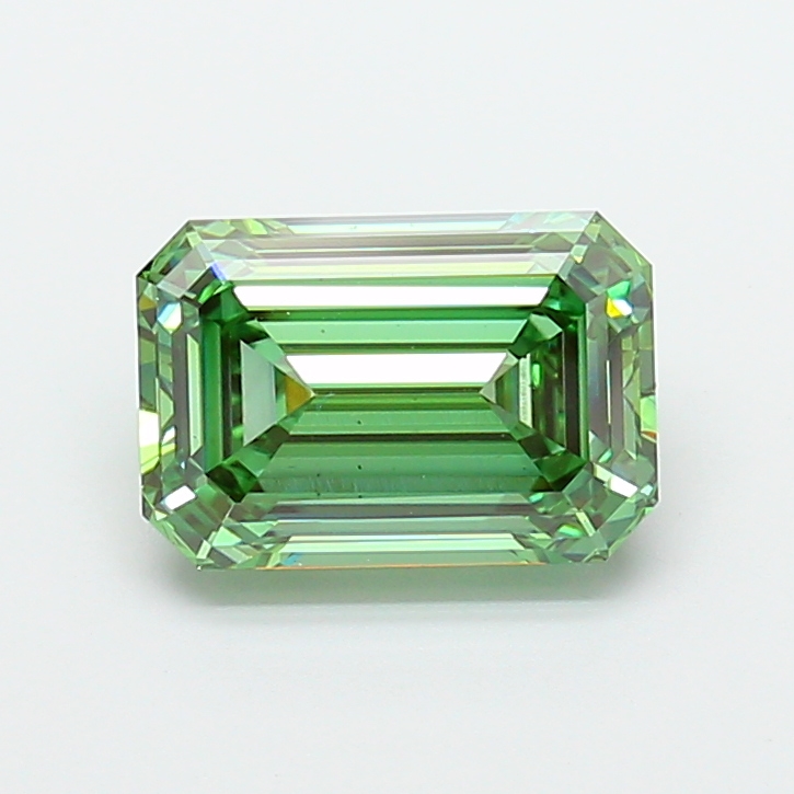 Emerald cut 4.06ct Fancy Vivid Green VS1