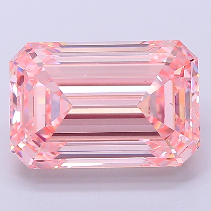 Emerald cut 5.07ct Fancy Vivid Pink VS1
