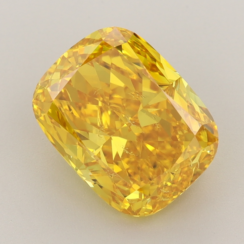 4.29ct Cushion Fancy Vivid Yellow SI2 IGI