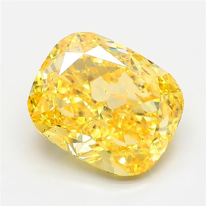 Cushion 7.04ct Fancy Vivid Yellow VS2