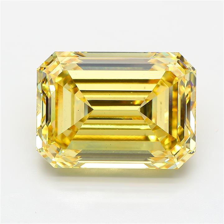 Emerald cut 17.2ct Fancy Intense Yellow VS2