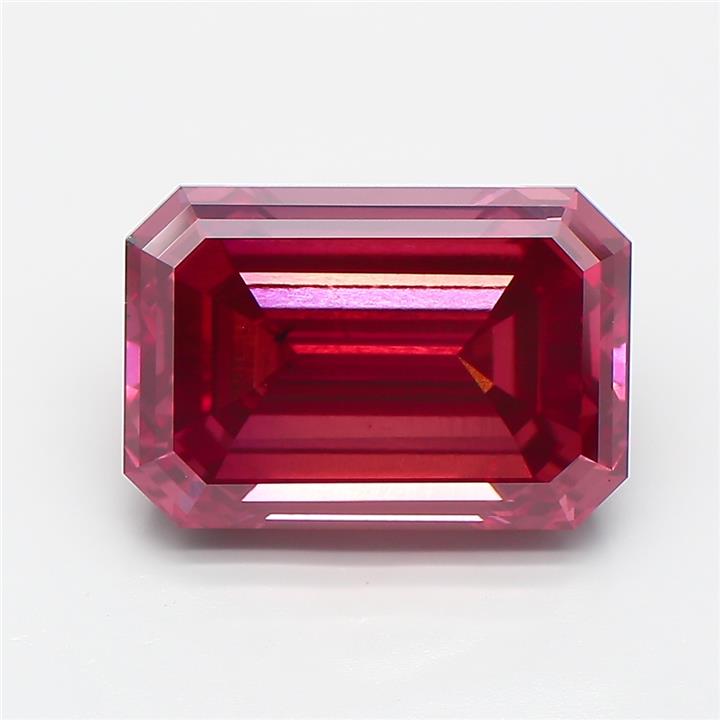 Emerald cut 5.42ct Fancy Deep Pink VS2