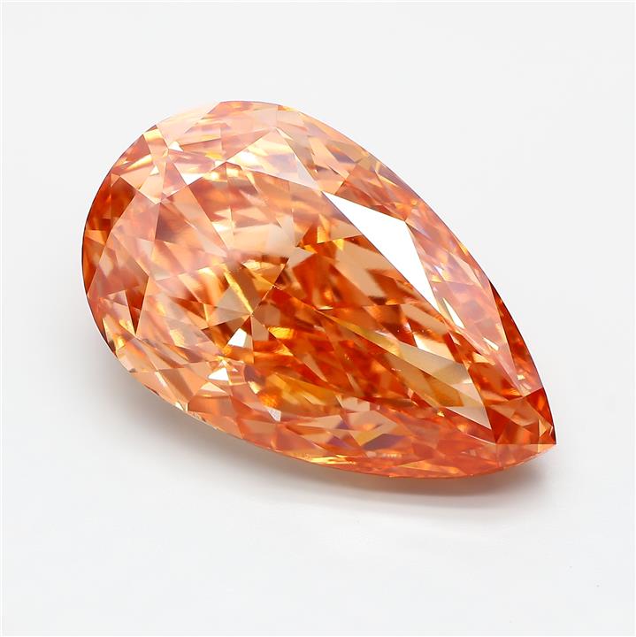 Pear 26.6ct Fancy Orangy Brown VS1