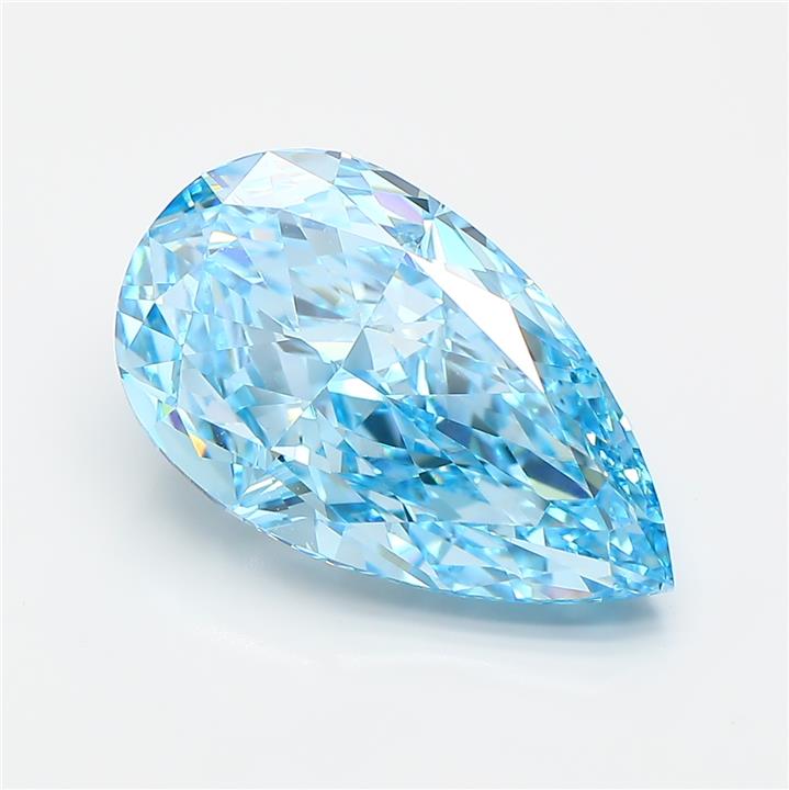 Pear 5.57ct Fancy Vivid Blue VVS2