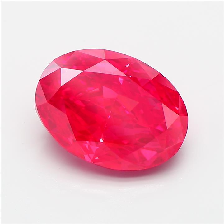 Oval 4.12ct Fancy Vivid Red VS2