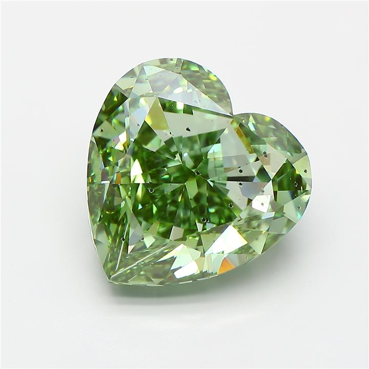 Heart 8.02ct Fancy Vivid Green SI1