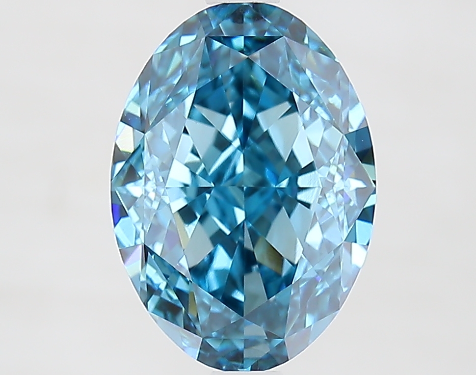 2.8ct Oval Fancy Vivid Blue VS1 IGI