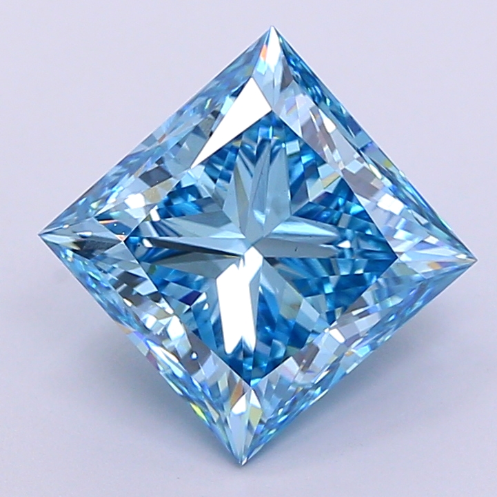 5.19ct Princess Fancy Vivid Blue VS1 IGI