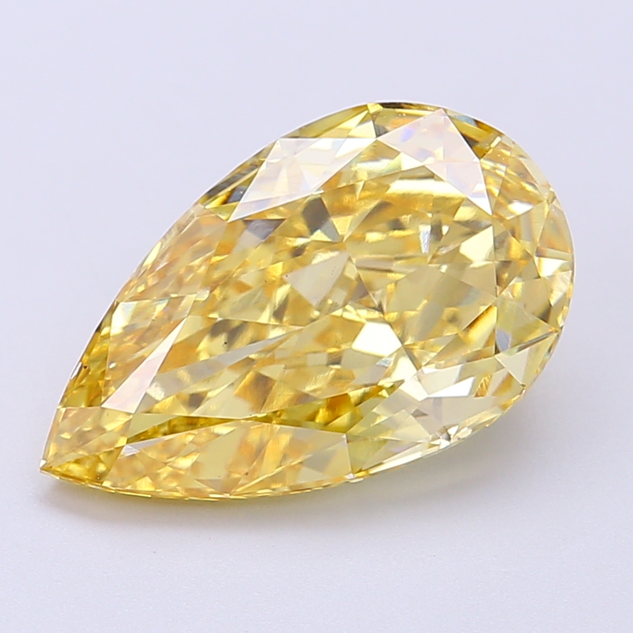 Pear 4.54ct Fancy Vivid Yellow VS1