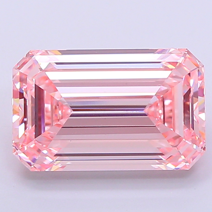 Emerald cut 5.09ct Fancy Intense Pink VS1