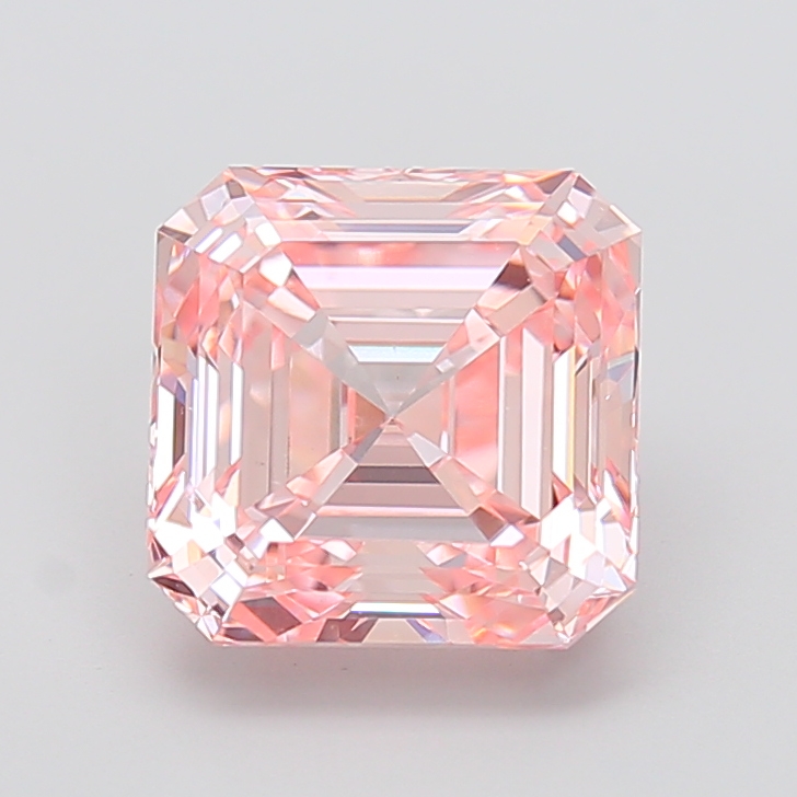 4.79ct Asscher Fancy Intense Pink VVS2 IGI
