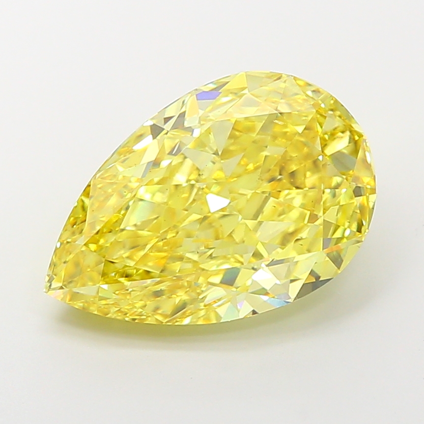 Pear 8.08ct Fancy Vivid Yellow VS2