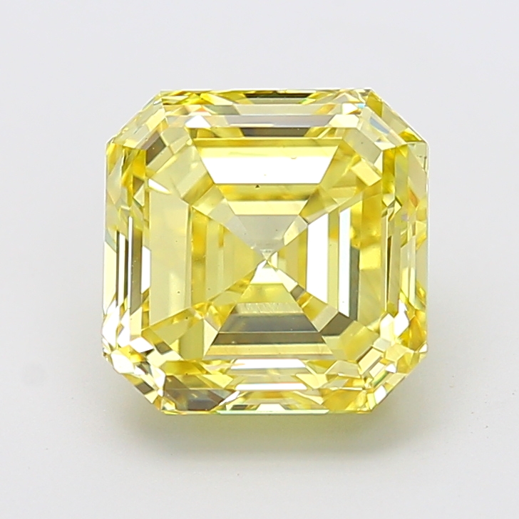 5.00ct Asscher Fancy Yellow VS2 IGI