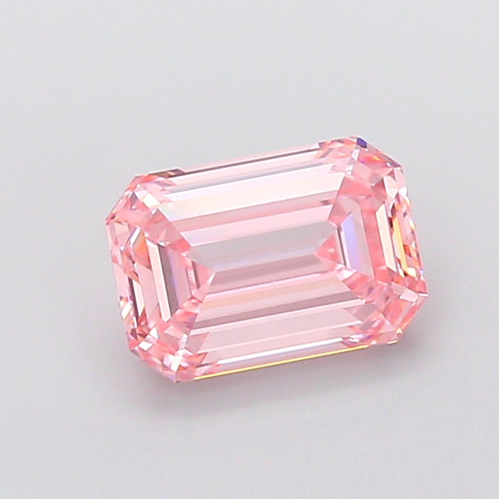 Emerald cut 5.02ct Fancy Intense Pink VS1