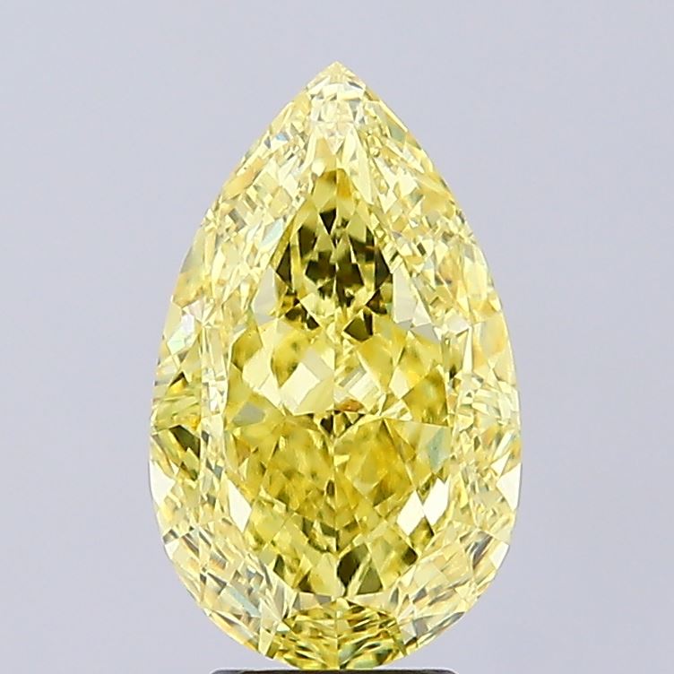 Pear 4.51ct Fancy Intense Yellow VVS2
