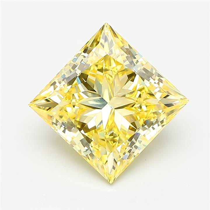 4.08ct Princess Fancy Intense Yellow VS1 IGI