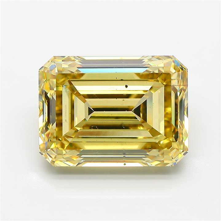 Emerald cut 10ct Fancy Intense Yellow VS2