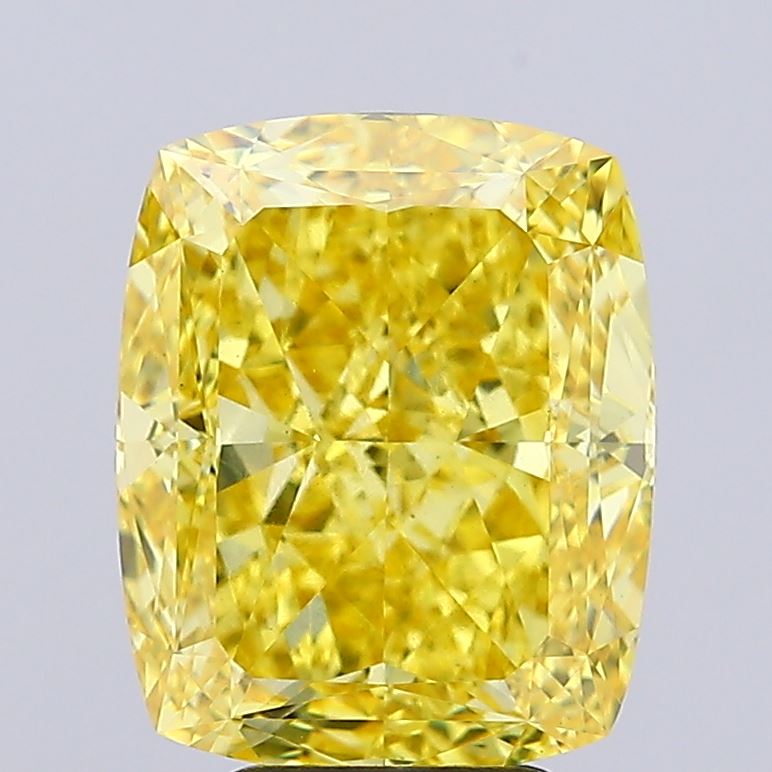 Cushion 6.55ct Fancy Vivid Yellow VS1