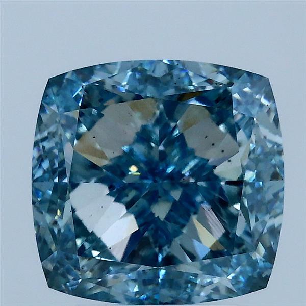 Cushion Square 4.34ct Fancy Vivid Blue VS2