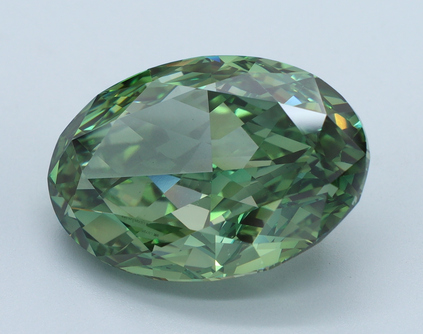 Oval 11.7ct Fancy Vivid Green VS1