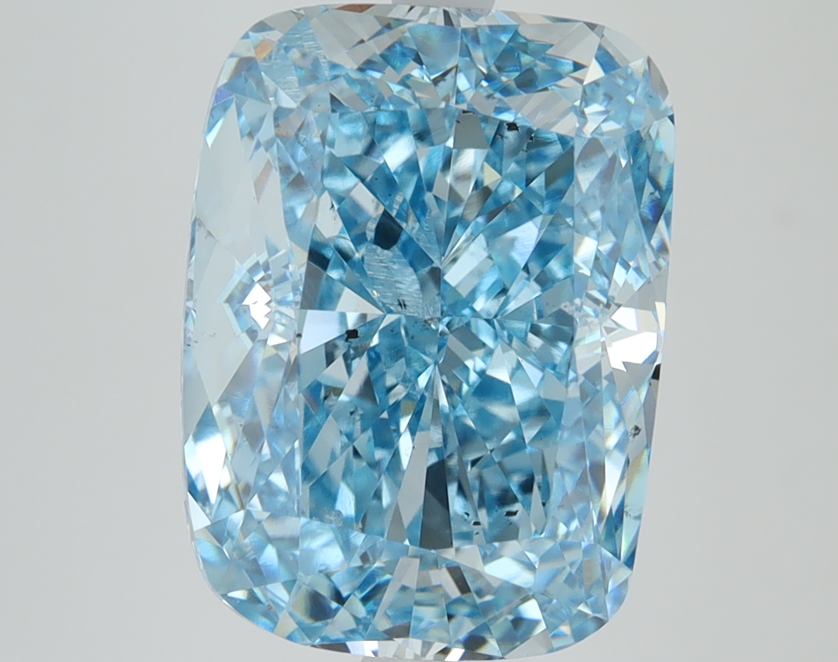 Cushion Brilliant 6.93ct Fancy Vivid Blue SI1