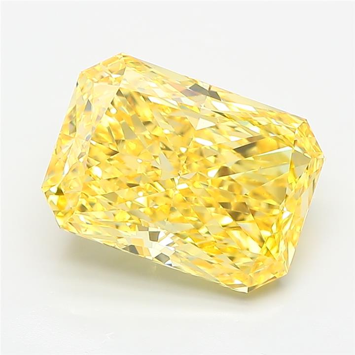 Radiant 5.09ct Fancy Vivid Yellow VVS2