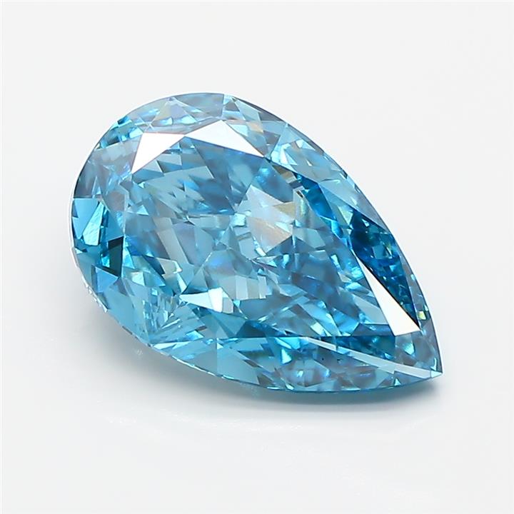 Pear 4.05ct Fancy Vivid Blue VVS2