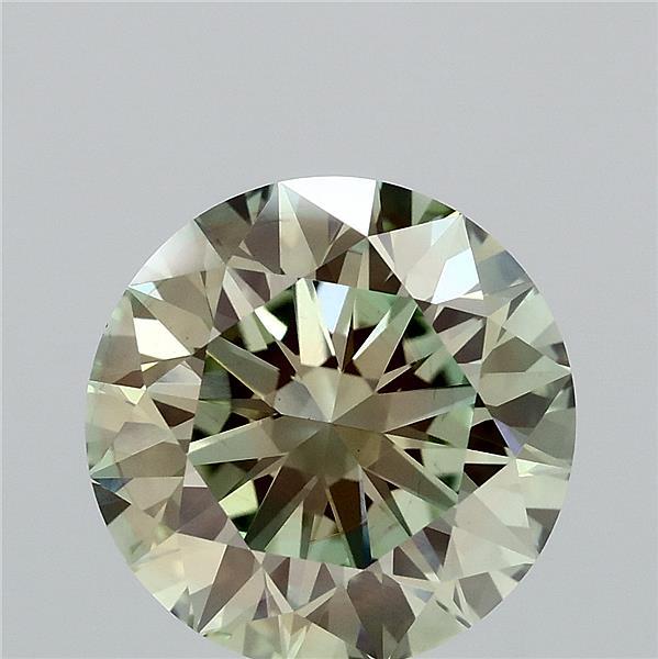 Round 4.08ct Fancy Yellowish Green VS2