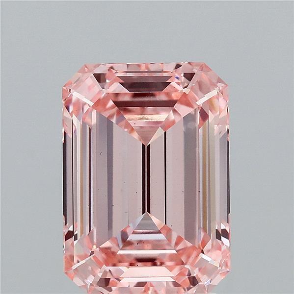 Emerald cut 4.06ct Fancy Intense Pink VS1