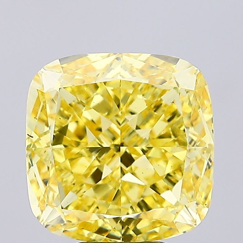Cushion Modified 7.68ct Fancy Vivid Yellow VS2
