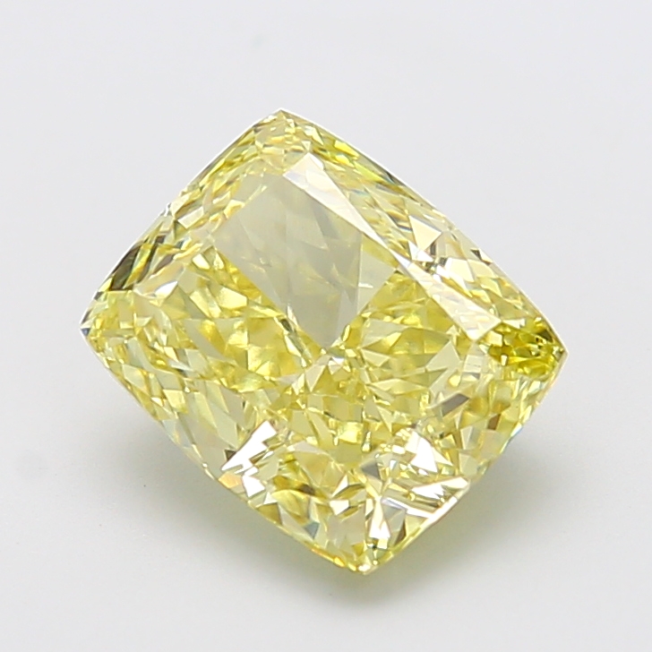 Cushion 4.04ct Fancy Intense Yellow VVS2