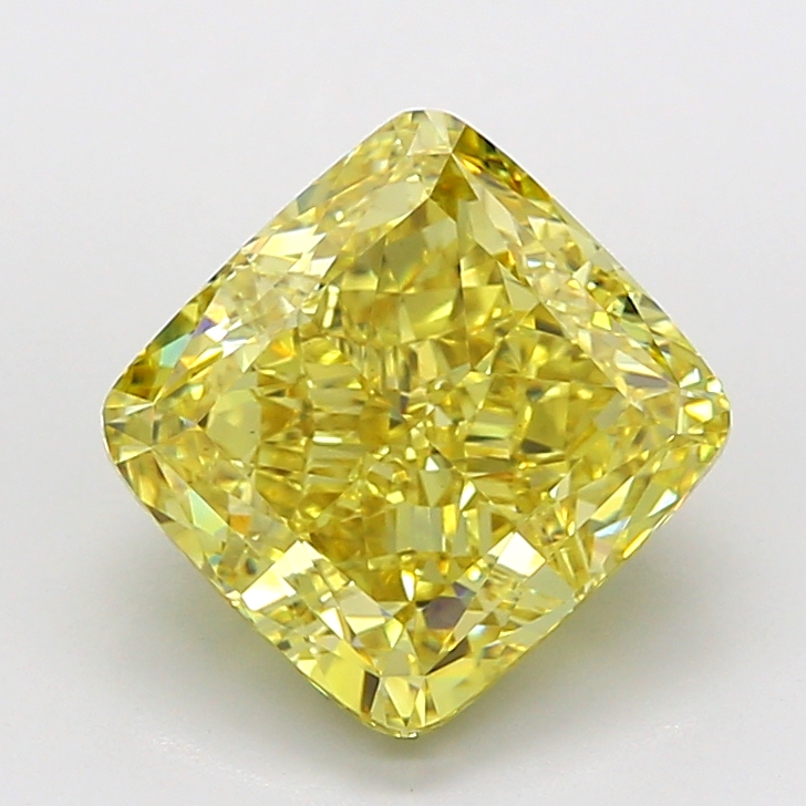Cushion 6.10ct Fancy Vivid Yellow VS1