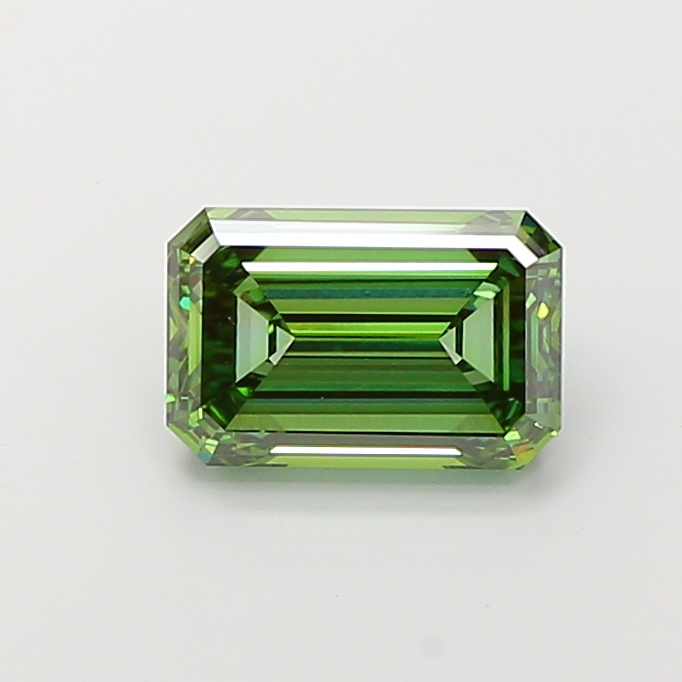 Emerald cut 4.00ct Fancy Vivid Green VS1