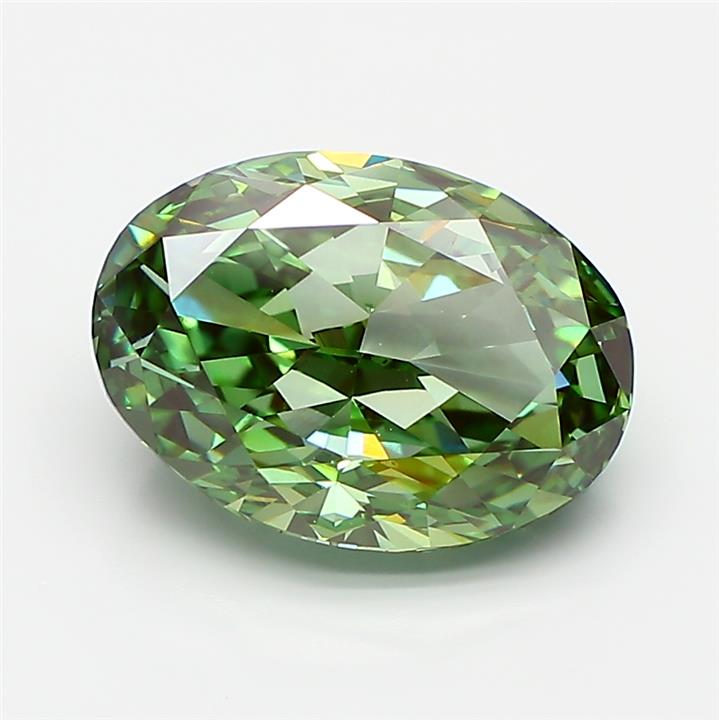 Oval 4.01ct Fancy Vivid Green VVS2